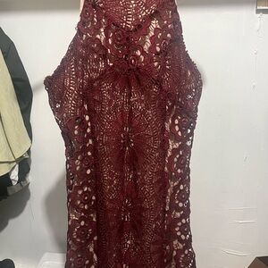 Francesca’s burgundy Lace Dress